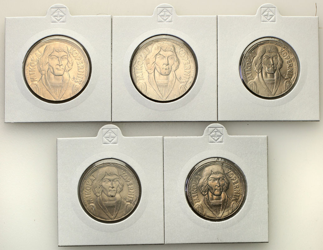 PRL. 10 złotych 1959-1969 Kopernik, zestaw 5 monet